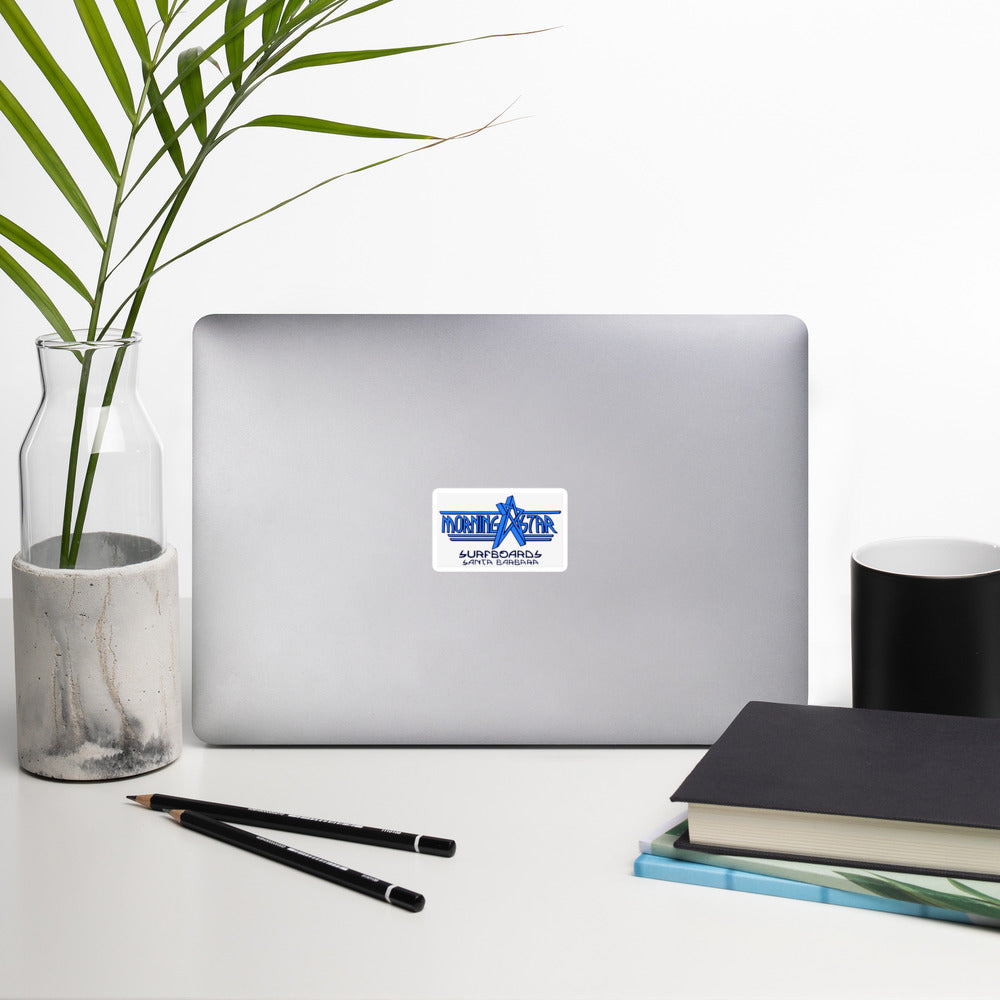 Morning Star Surfboard Logo Blue Bubble-free stickers