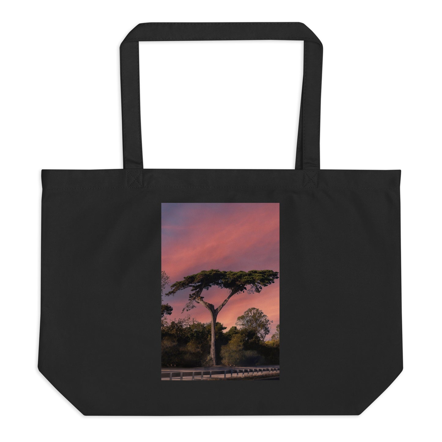 Montecito Cypress Tree Large organic tote bag